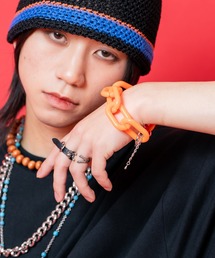 ankoROCK（アンコロック）の「an meets zakka 【COMONONOSA(コモノノサ) 】OMOCHA CHAIN(オモチャチェーン) ブレスレット - スーパーファット -（ブレスレット・オレンジ系）」