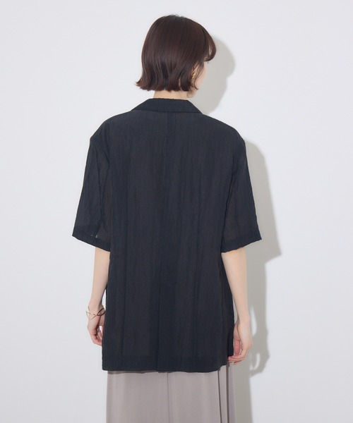 Paradise Picnic（パラダイスピクニック）の「Dignite Collier ハーフスリーブジャケット（テーラードジャケット・レディース・ブラック/グレー/キャメル・FREE）」の14枚目の写真