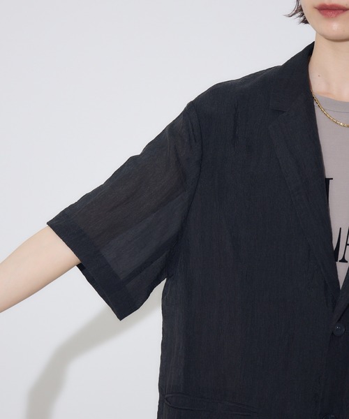 Paradise Picnic（パラダイスピクニック）の「Dignite Collier ハーフスリーブジャケット（テーラードジャケット・レディース・ブラック/グレー/キャメル・FREE）」の18枚目の写真