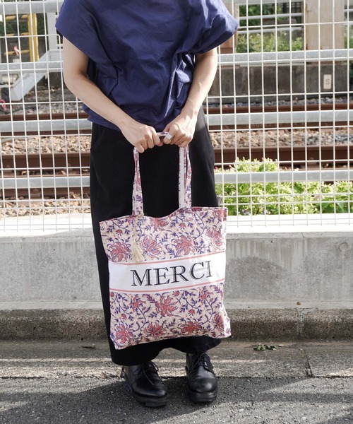 GLOBAL FORME CONCRETE（グローバルフォルムコンクリート）の「MERCIロゴ プロバ トートバッグ（トートバッグ・レディース・グリーン/ベージュ/ミント/ネイビー・FREE）」の18枚目の写真