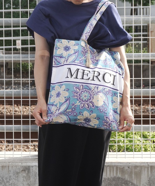 GLOBAL FORME CONCRETE（グローバルフォルムコンクリート）の「MERCIロゴ プロバ トートバッグ（トートバッグ・レディース・グリーン/ベージュ/ミント/ネイビー・FREE）」の17枚目の写真