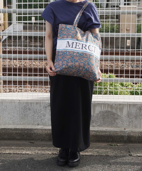 GLOBAL FORME CONCRETE（グローバルフォルムコンクリート）の「MERCIロゴ プロバ トートバッグ（トートバッグ・レディース・グリーン/ベージュ/ミント/ネイビー・FREE）」の19枚目の写真