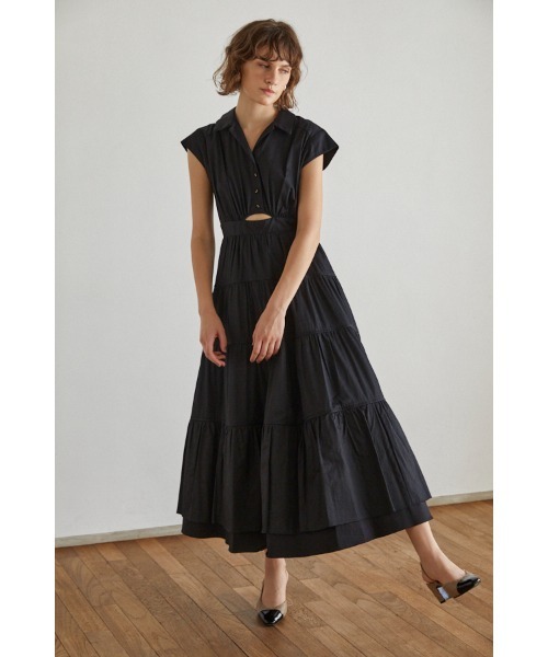 Estella.K(エステラケー)の「Oskar Tiered Shirt Dress フレンチスリーブティアードドレス(ワンピース・レディース・ホワイト/ブラック・FREE)」の18枚目の写真
