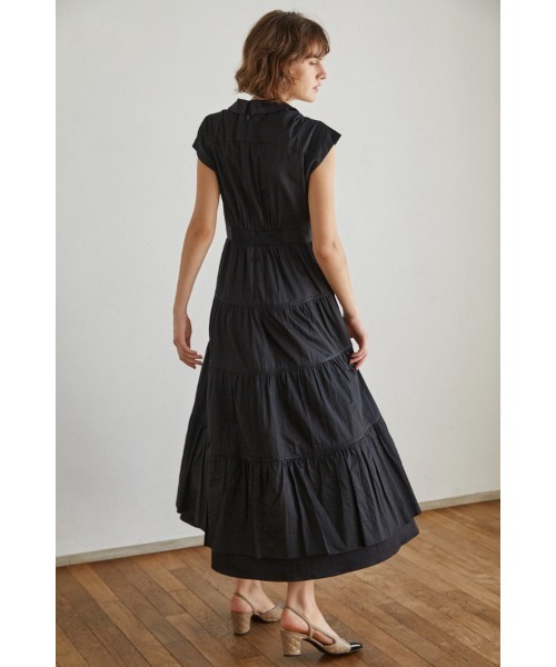 Estella.K(エステラケー)の「Oskar Tiered Shirt Dress フレンチスリーブティアードドレス(ワンピース・レディース・ホワイト/ブラック・FREE)」の17枚目の写真