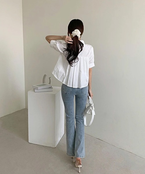 セール】バックタックプリーツシャツブラウス（シャツ/ブラウス