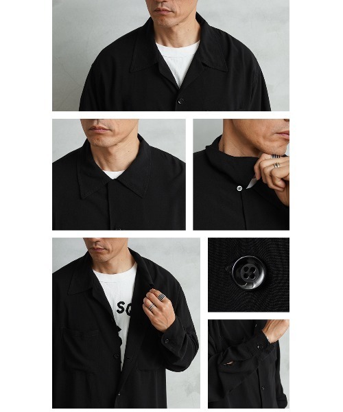 WAIPER.inc（ワイパーインク）の「WAIPER×TOWN CRAFT TC25S006WP Rayon Open Collar Shirts レーヨンオープンカラーシャツ（シャツ/ブラウス・メンズ・ブラック/マスタード・M/L/XL/XXL）」の13枚目の写真