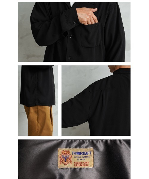 WAIPER.inc（ワイパーインク）の「WAIPER×TOWN CRAFT TC25S006WP Rayon Open Collar Shirts レーヨンオープンカラーシャツ（シャツ/ブラウス・メンズ・ブラック/マスタード・M/L/XL/XXL）」の12枚目の写真