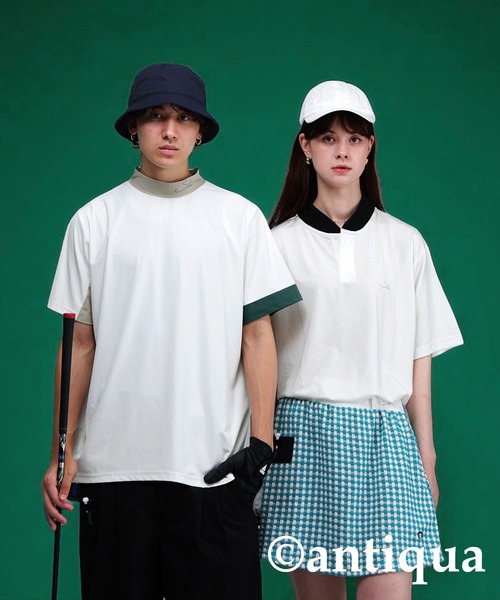 antiqua(アンティカ)の「モックネック配色トップス(Tシャツ/カットソー・レディース・グリーン/ホワイト・ML/LXL)」の19枚目の写真
