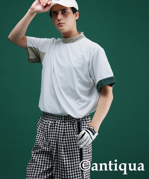 antiqua(アンティカ)の「モックネック配色トップス(Tシャツ/カットソー・レディース・グリーン/ホワイト・ML/LXL)」の22枚目の写真