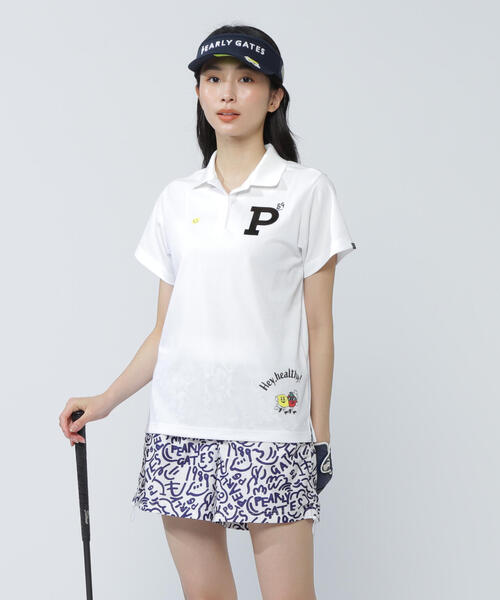 PEARLY GATES ポロシャツ ホワイト サイズ1 レディース　トップス PEARLY GATES (パーリーゲイツ) ゴルフウェア(トップス