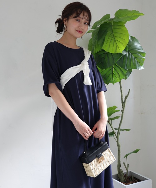 fifth(フィフス)の「【汗ジミ防止】Aラインフレアーワンピース(ワンピース・レディース・ネイビー/ホワイト/ブラック・XS/M)」の3枚目の写真