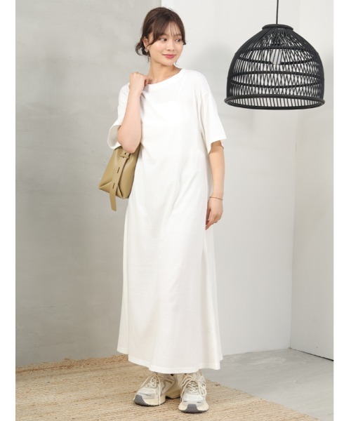 fifth(フィフス)の「【汗ジミ防止】Aラインフレアーワンピース(ワンピース・レディース・ネイビー/ホワイト/ブラック・XS/M)」の1枚目の写真