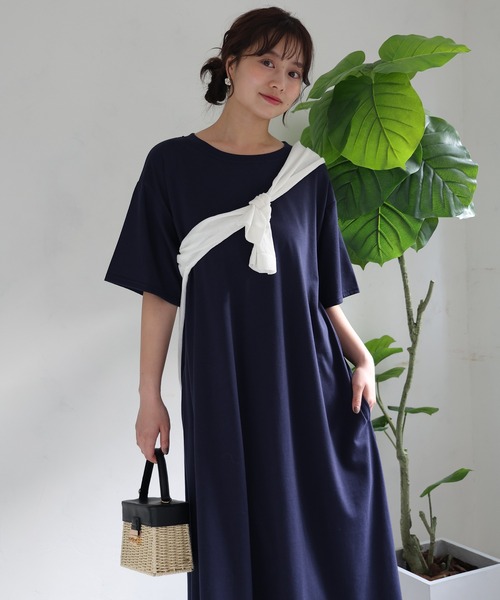 fifth(フィフス)の「【汗ジミ防止】Aラインフレアーワンピース(ワンピース・レディース・ネイビー/ホワイト/ブラック・XS/M)」の9枚目の写真