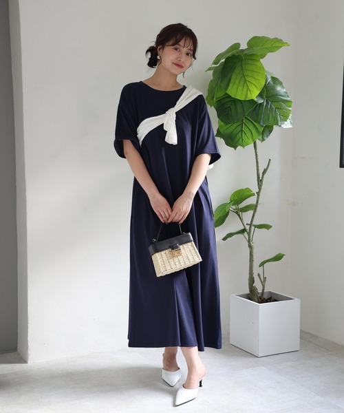 fifth(フィフス)の「【汗ジミ防止】Aラインフレアーワンピース(ワンピース・レディース・ネイビー/ホワイト/ブラック・XS/M)」の12枚目の写真