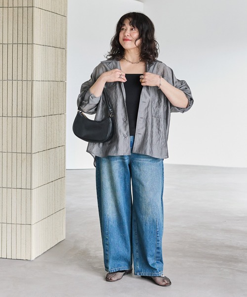 LAVEANGE（ラビアンジェ）の「【インフルエンサーコラボ】カーブデニムパンツ（デニムパンツ・レディース・ネイビー・M/LL/3L/4L/5L）」の11枚目の写真