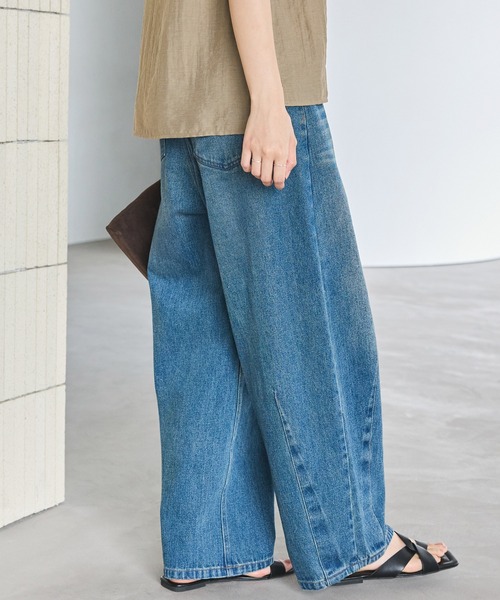 LAVEANGE（ラビアンジェ）の「【インフルエンサーコラボ】カーブデニムパンツ（デニムパンツ・レディース・ネイビー・M/LL/3L/4L/5L）」の15枚目の写真