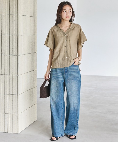 LAVEANGE（ラビアンジェ）の「【インフルエンサーコラボ】カーブデニムパンツ（デニムパンツ・レディース・ネイビー・M/LL/3L/4L/5L）」の18枚目の写真