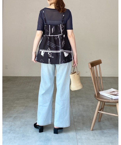 She's Closet(シーズクローゼット)の「クルーネックシースルー/半袖シアーTシャツカットソートップス(Tシャツ/カットソー・レディース・アイボリー/ボルドー/ネイビー/ブラック・FREE)」の18枚目の写真