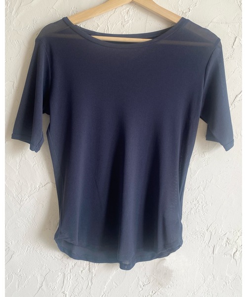 She's Closet(シーズクローゼット)の「クルーネックシースルー/半袖シアーTシャツカットソートップス(Tシャツ/カットソー・レディース・アイボリー/ボルドー/ネイビー/ブラック・FREE)」の21枚目の写真