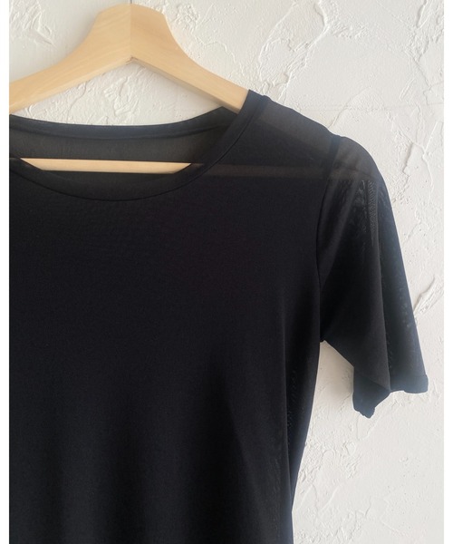 She's Closet(シーズクローゼット)の「クルーネックシースルー/半袖シアーTシャツカットソートップス(Tシャツ/カットソー・レディース・アイボリー/ボルドー/ネイビー/ブラック・FREE)」の22枚目の写真
