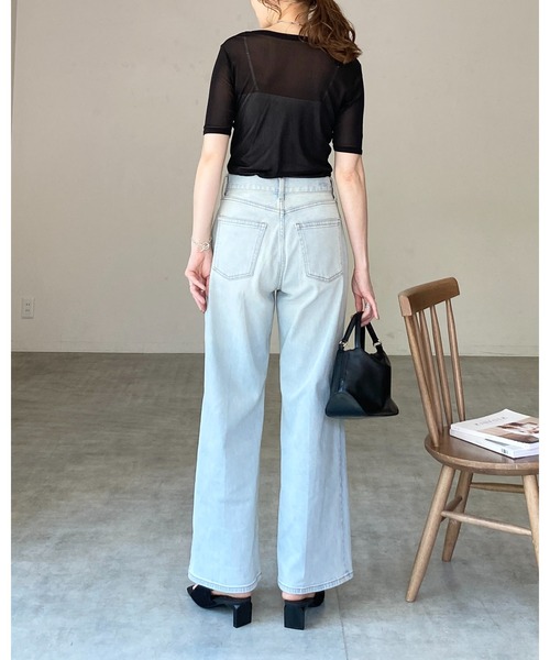 She's Closet(シーズクローゼット)の「クルーネックシースルー/半袖シアーTシャツカットソートップス(Tシャツ/カットソー・レディース・アイボリー/ボルドー/ネイビー/ブラック・FREE)」の15枚目の写真