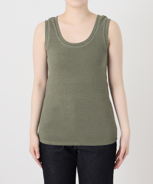 SLOBE IENA（スローブイエナ）の「《追加》コットンテレコタンクトップ（タンクトップ・レディース・スカイブルー/ブラウン/ホワイト・FREE）」の15枚目の写真