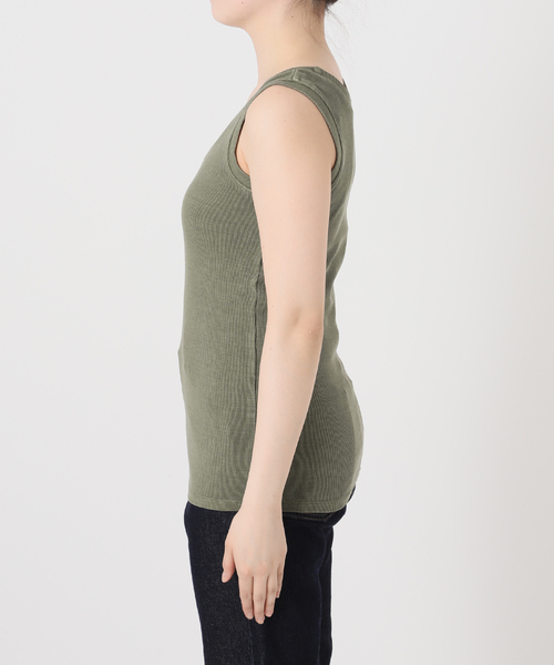 SLOBE IENA（スローブイエナ）の「《追加》コットンテレコタンクトップ（タンクトップ・レディース・スカイブルー/ブラウン/ホワイト・FREE）」の14枚目の写真