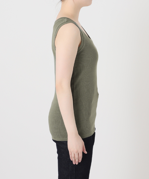 SLOBE IENA（スローブイエナ）の「《追加》コットンテレコタンクトップ（タンクトップ・レディース・スカイブルー/ブラウン/ホワイト・FREE）」の12枚目の写真