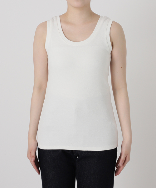 SLOBE IENA（スローブイエナ）の「《追加》コットンテレコタンクトップ（タンクトップ・レディース・スカイブルー/ブラウン/ホワイト・FREE）」の9枚目の写真