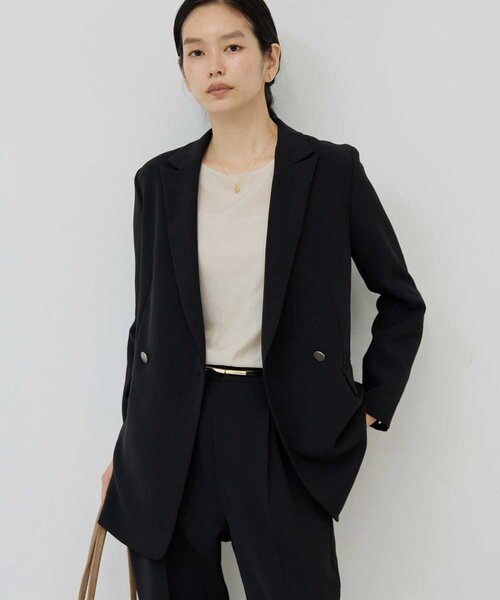 GALLARDAGALANTE(ガリャルダガランテ)の「ジャージーテーラードジャケット(テーラードジャケット・レディース・ブラック/グレイッシュベージュ・FREE/1)」の3枚目の写真