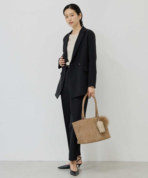 GALLARDAGALANTE(ガリャルダガランテ)の「ジャージーテーラードジャケット(テーラードジャケット・レディース・ブラック/グレイッシュベージュ・FREE/1)」の7枚目の写真