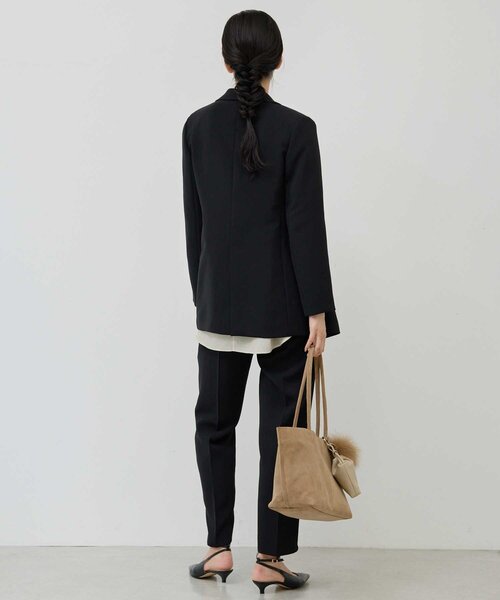 GALLARDAGALANTE(ガリャルダガランテ)の「ジャージーテーラードジャケット(テーラードジャケット・レディース・ブラック/グレイッシュベージュ・FREE/1)」の8枚目の写真