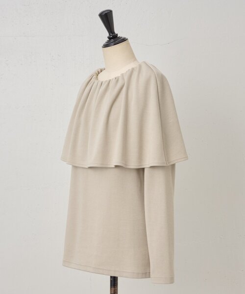 BEARDSLEY（ビアズリー）の「ケープカットプルオーバー（Tシャツ/カットソー・レディース・ブラック/ベージュ・FREE）」の5枚目の写真