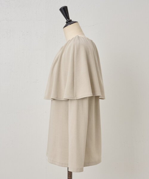 BEARDSLEY（ビアズリー）の「ケープカットプルオーバー（Tシャツ/カットソー・レディース・ブラック/ベージュ・FREE）」の6枚目の写真