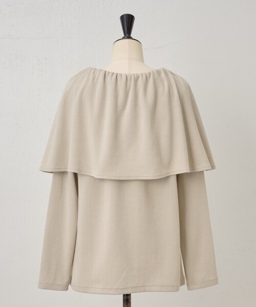 BEARDSLEY（ビアズリー）の「ケープカットプルオーバー（Tシャツ/カットソー・レディース・ブラック/ベージュ・FREE）」の7枚目の写真