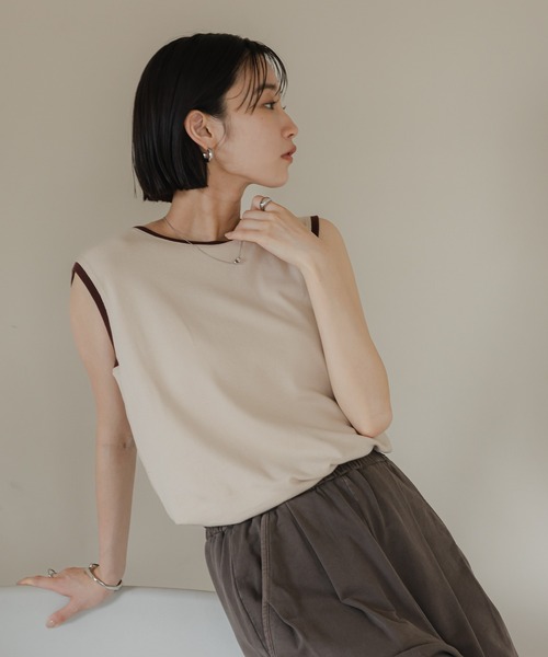 LOWRYS FARM（ローリーズファーム）の「ハイショクタンク　 574839（タンクトップ・レディース・アイボリー/ブラック/チャコールグレー/ベージュ・FREE）」の4枚目の写真