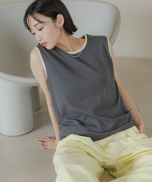 LOWRYS FARM（ローリーズファーム）の「ハイショクタンク　 574839（タンクトップ・レディース・アイボリー/ブラック/チャコールグレー/ベージュ・FREE）」の7枚目の写真