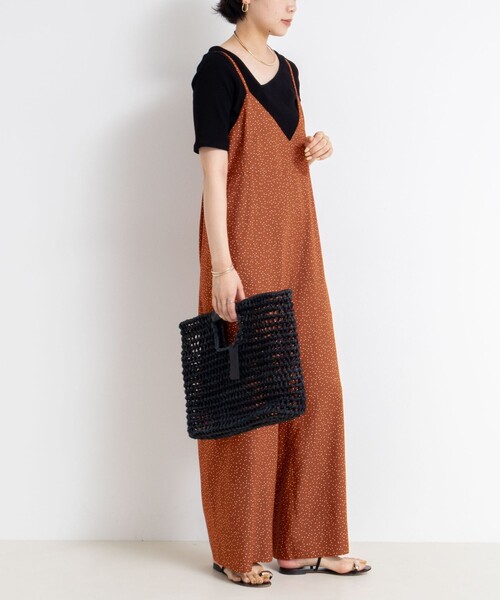 Rie Miller(リエミラー)の「ウォッシャブルシーチングプリントオールインワン(つなぎ/オールインワン・レディース・ベージュ系その他/ブラック系その他/オレンジ系その他・38)」の8枚目の写真