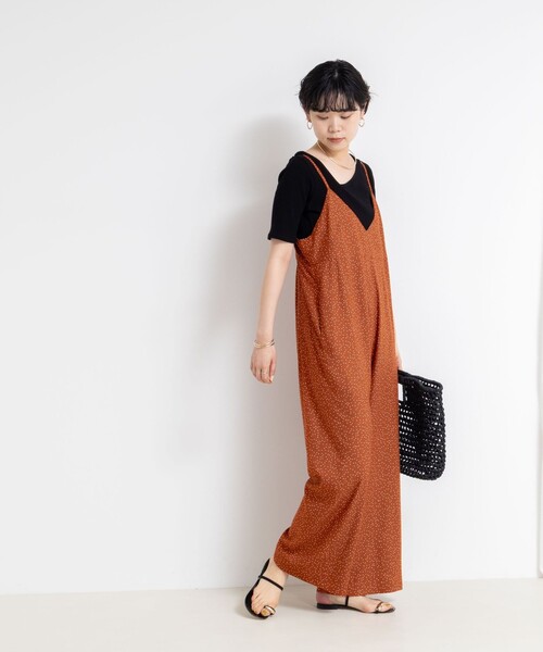 Rie Miller(リエミラー)の「ウォッシャブルシーチングプリントオールインワン(つなぎ/オールインワン・レディース・ベージュ系その他/ブラック系その他/オレンジ系その他・38)」の10枚目の写真