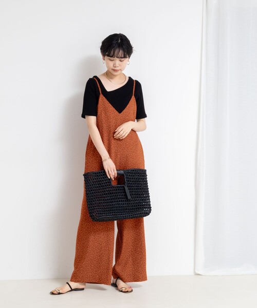 Rie Miller(リエミラー)の「ウォッシャブルシーチングプリントオールインワン(つなぎ/オールインワン・レディース・ベージュ系その他/ブラック系その他/オレンジ系その他・38)」の11枚目の写真