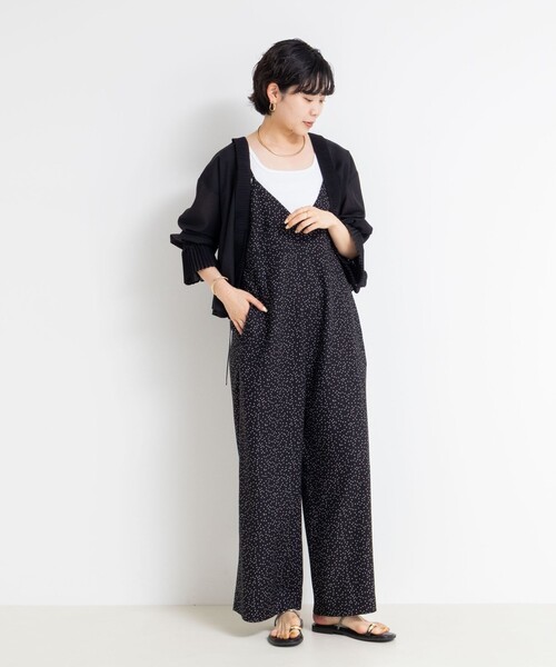 Rie Miller(リエミラー)の「ウォッシャブルシーチングプリントオールインワン(つなぎ/オールインワン・レディース・ベージュ系その他/ブラック系その他/オレンジ系その他・38)」の20枚目の写真