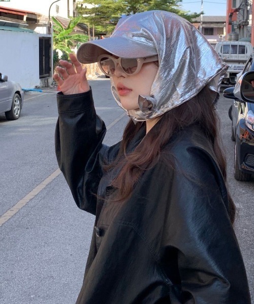 UP START(アップスタート)の「【LAMPOON】スカーフキャップ(キャップ・レディース・その他/シルバー・FREE)」の3枚目の写真