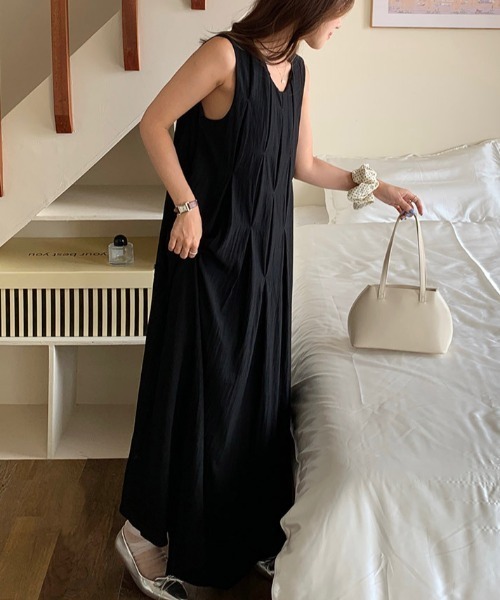セール】YUGA_YGMC Tuck pleats I-line dress（ワンピース