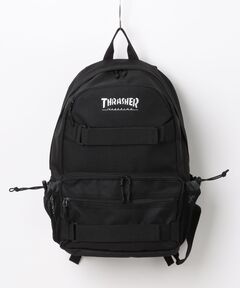 THRASHER スラッシャー バックパック ブラック×ブルーロゴ リュック 鞄 スラッシャー リュック スクール メンズ バックパック 旅行用