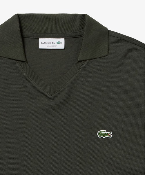 LACOSTE（ラコステ）の「L.12.12鹿の子 アレンジ スキッパーネックポロシャツ（ポロシャツ・メンズ・レッド系その他/ブラック/オフホワイト/チャコールグレー/ダークアッシュ/ブラウン系その他・2/3/4/5）」の14枚目の写真