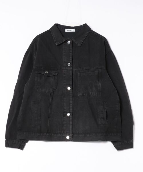 MASHIRO（マシロ）の「【MASHIRO】ビッグシルエットデニムジャケット（デニムジャケット・レディース・ブラック/ブルー・FREE）」の16枚目の写真