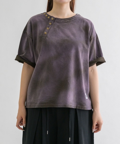 EPNK】Asymmetry henry neck tee / アシンメトリーヘンリーネックtee