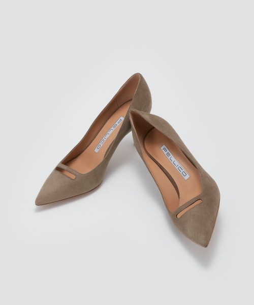 ANIMA アネッリ スウェード パンプス 6.5cm TAUPE（パンプス