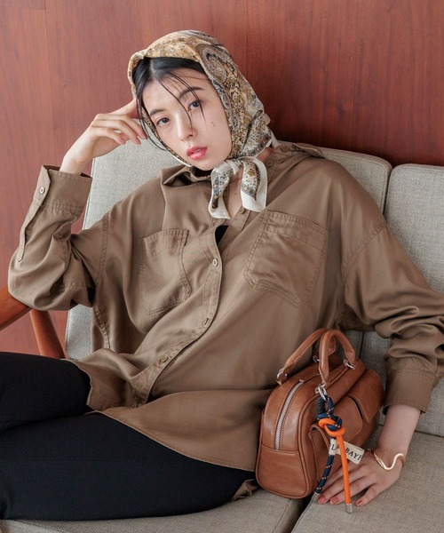 BAYFLOW（ベイフロー）の「2WAYスタンダートシャツ（シャツ/ブラウス・レディース・ブルー/チャコール/イエロー/ブラウン・FREE）」の3枚目の写真