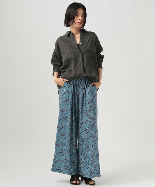 BAYFLOW（ベイフロー）の「2WAYスタンダートシャツ（シャツ/ブラウス・レディース・ブルー/チャコール/イエロー/ブラウン・FREE）」の5枚目の写真